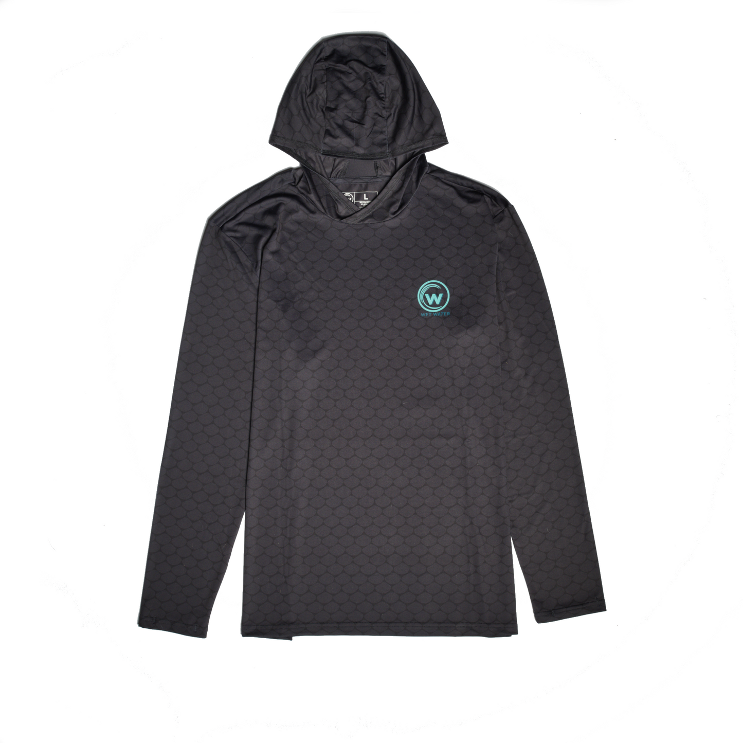 Wet Water Apex Scale Performance Hoodie in black — front view