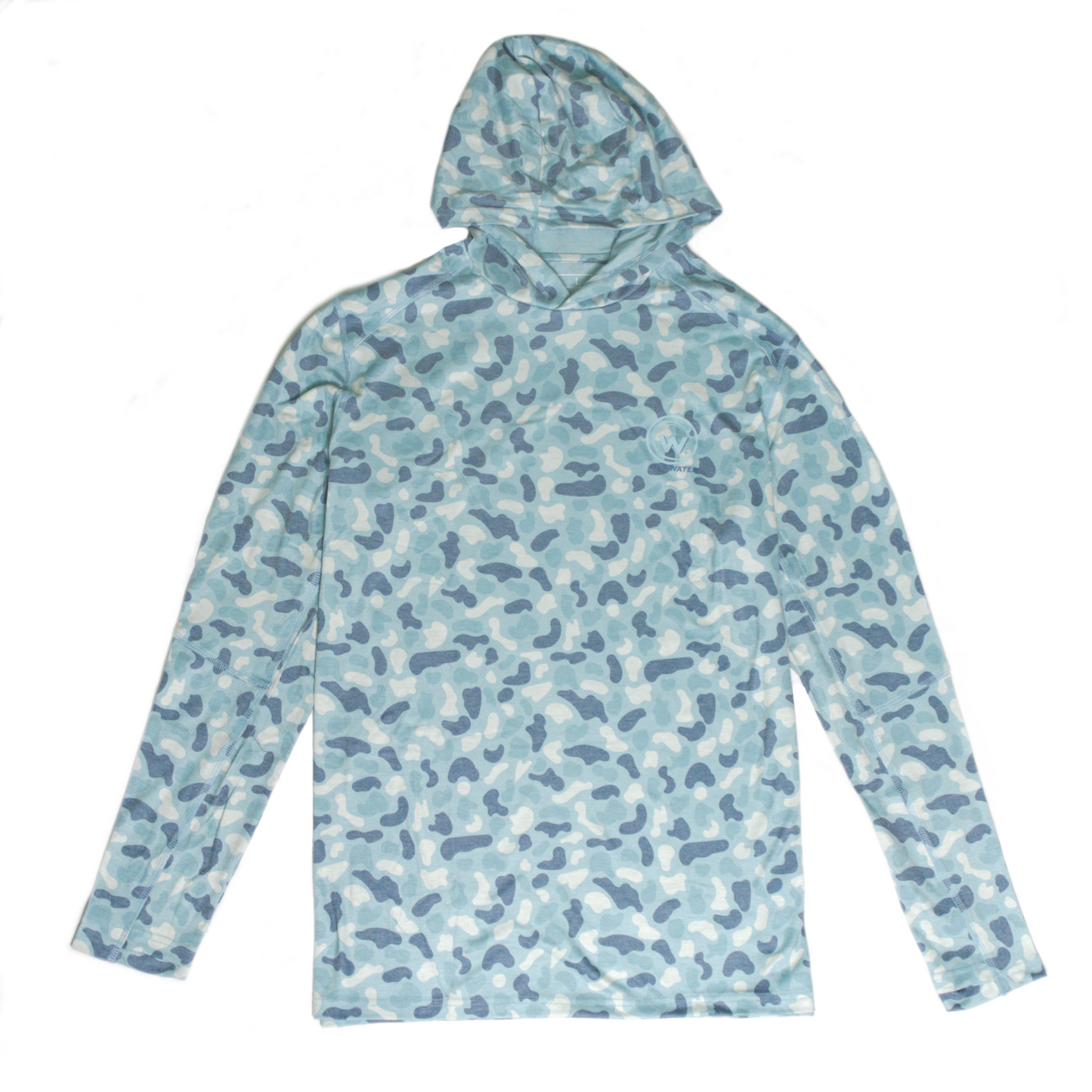 Wet Water Tideland Hoodie in blue camo — front view