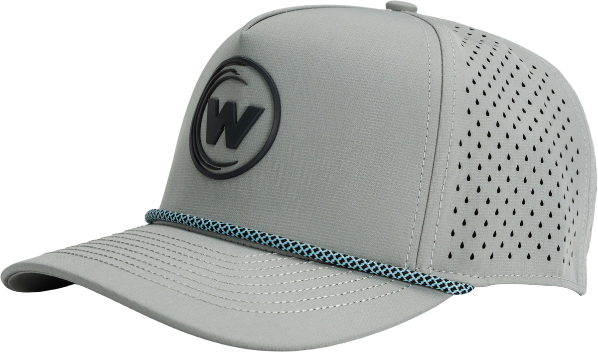 Wet Water The Wake Hat in charcoal, angled view