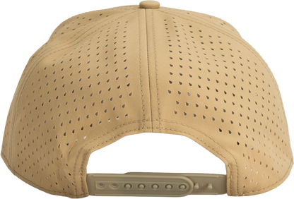 Wet Water The Wahoo Run Hat with blue fish embroidery, back view