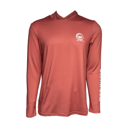 Wet Water Core Tide Performance Hoodie in clay — studio front view