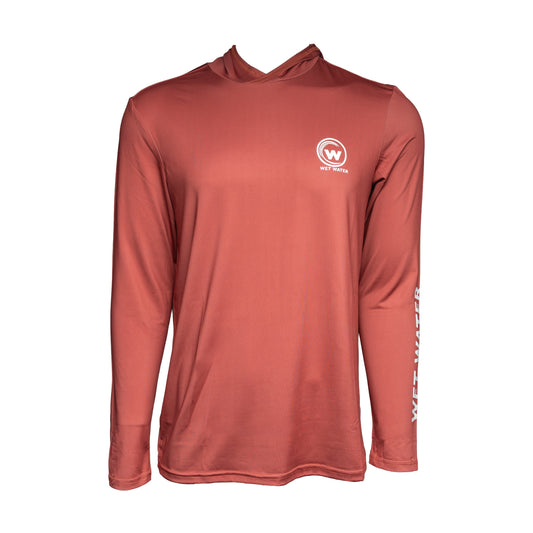 Wet Water Core Tide Performance Hoodie in clay — studio front view