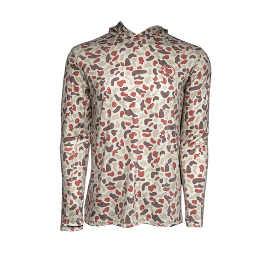 Wet Water Tideland Hoodie in red camo — studio front view
